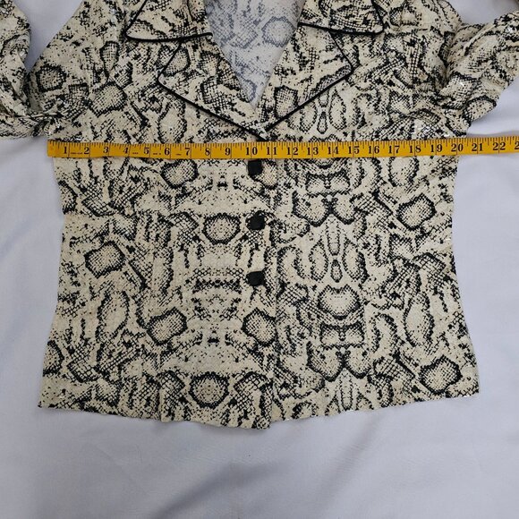 Clara S. Allover Snake Print Button-Up Allover Sequin Jacket Women's Size Large - Picture 10 of 13